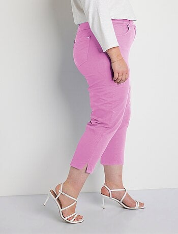 Pantalón cropped con cinturón elástico y 5 bolsillos - Afibel