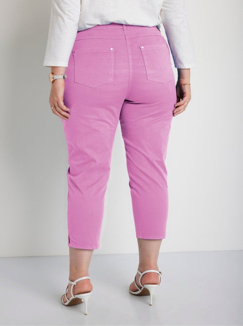 Pantalón cropped con cinturón elástico y 5 bolsillos - Kiabi
