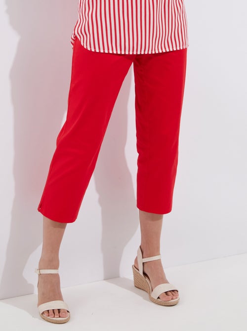 Pantalón cropped de raso con cintura semielástica - Afibel - Kiabi