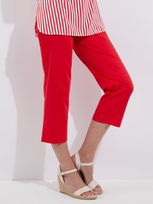 Pantalón cropped de raso con cintura semielástica - Afibel - Kiabi