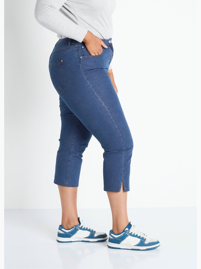Pantalón cropped denim elástico - Afibel Azul - Kiabi
