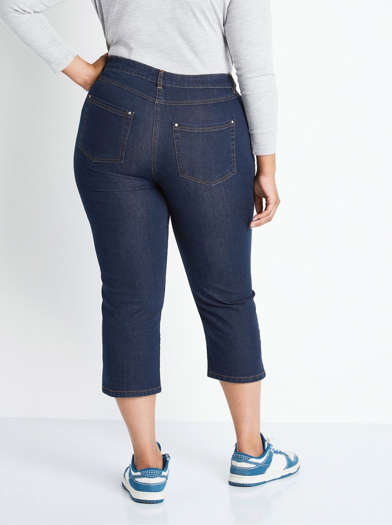Pantalón cropped denim elástico - Afibel Índigo - Kiabi