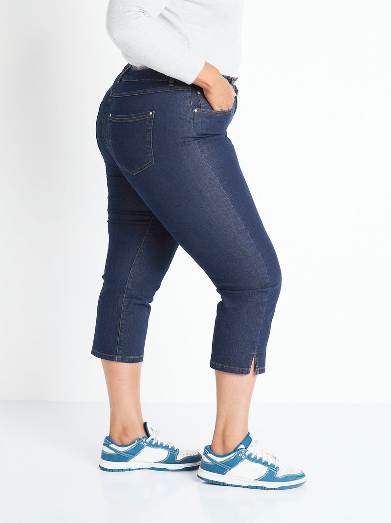 Pantalón cropped denim elástico - Afibel Índigo - Kiabi
