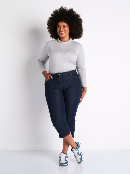Pantalón cropped denim elástico - Afibel - Kiabi