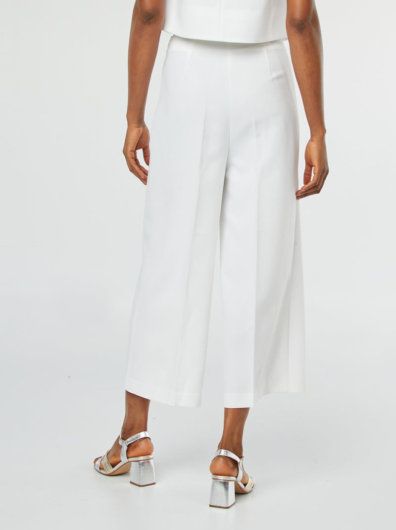 Pantalón cropped evasé BLANCO - Kiabi