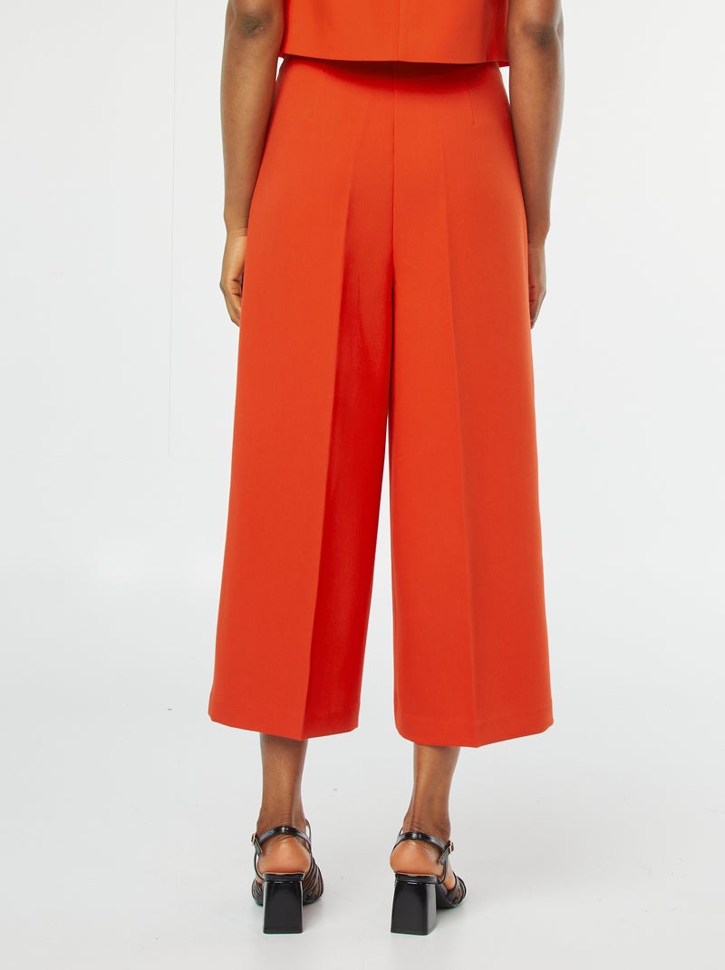 Pantalón cropped evasé rojo - Kiabi