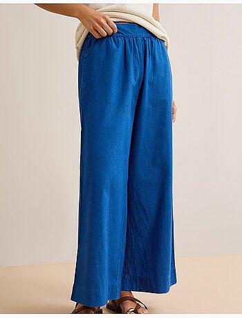 Pantalón culotte con lino, MO Fashion