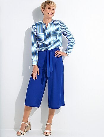 Pantalón culotte largo cintura semielástica - Afibel