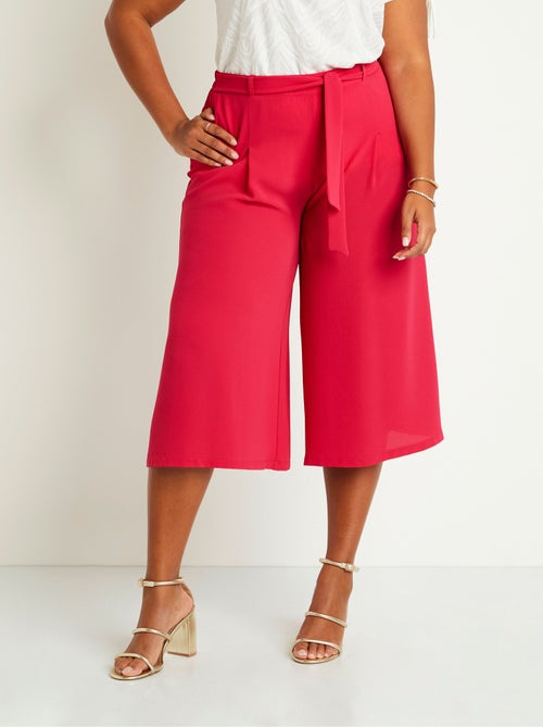 Pantalón culotte largo cintura semielástica - Afibel - Kiabi