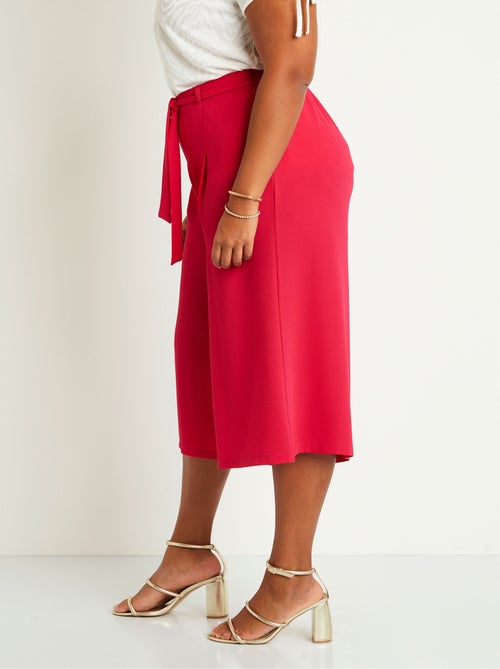 Pantalón culotte largo cintura semielástica - Afibel - Kiabi