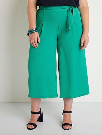 Pantalón culotte largo cintura semielástica - Afibel