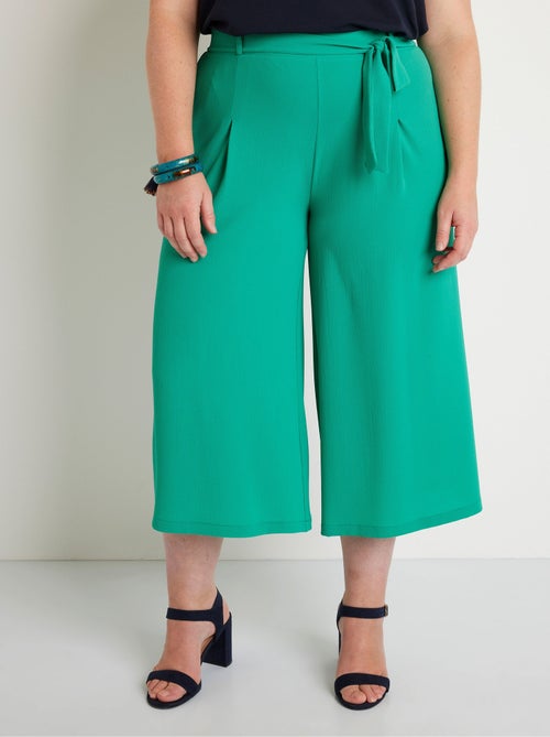 Pantalón culotte largo cintura semielástica - Afibel - Kiabi