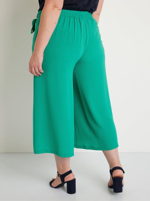 Pantalón culotte largo cintura semielástica - Afibel - Kiabi