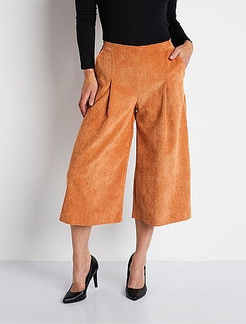 Pantalón culotte largo milrayas terciopelo - Afibel