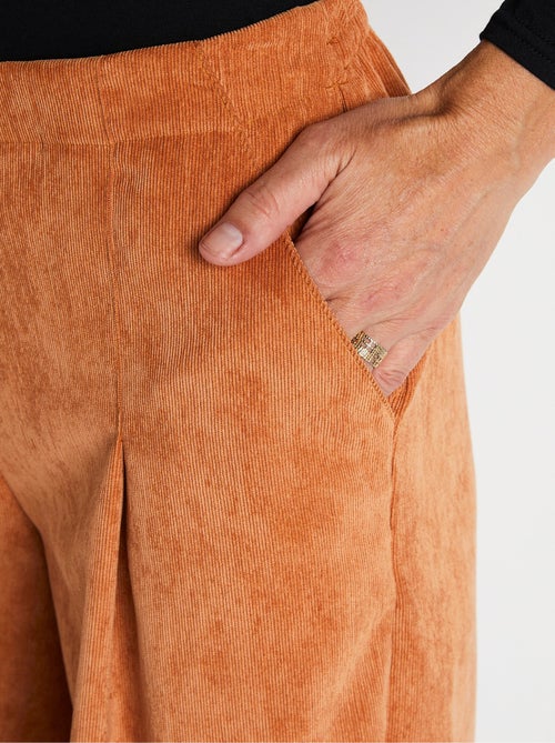 Pantalón culotte largo milrayas terciopelo - Afibel - Kiabi