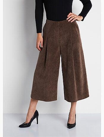 Pantalón culotte largo milrayas terciopelo - Afibel