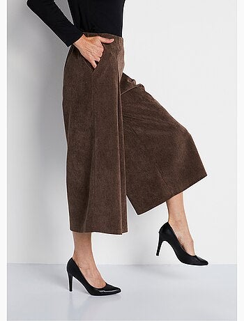 Pantalón culotte largo milrayas terciopelo - Afibel