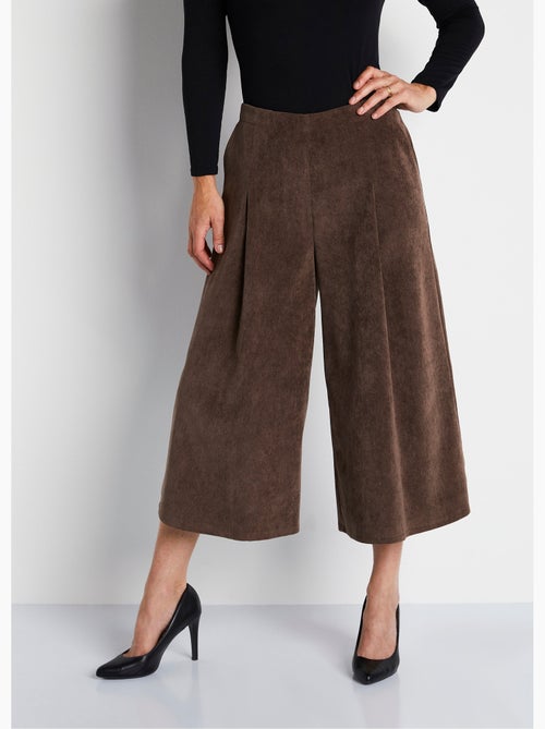 Pantalón culotte largo milrayas terciopelo - Afibel - Kiabi