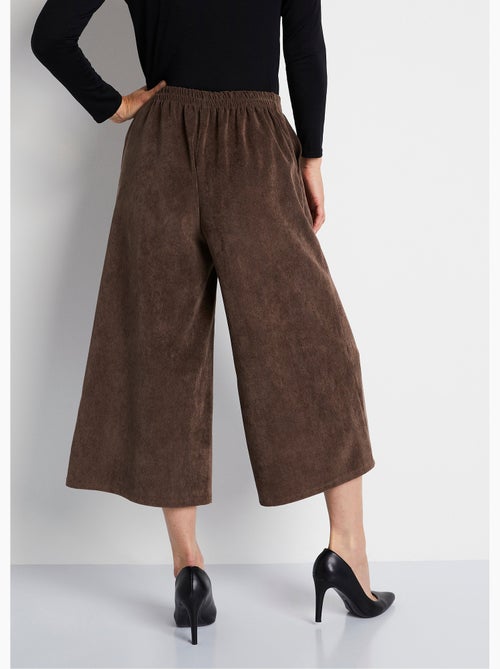 Pantalón culotte largo milrayas terciopelo - Afibel - Kiabi