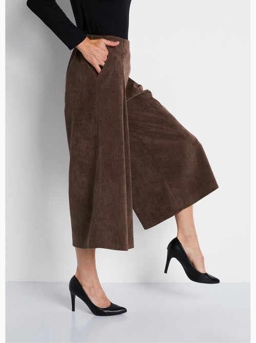 Pantalón culotte largo milrayas terciopelo - Afibel - Kiabi