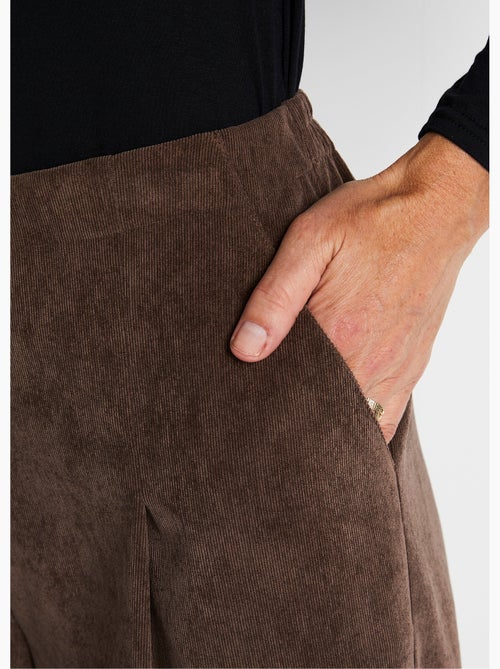 Pantalón culotte largo milrayas terciopelo - Afibel - Kiabi
