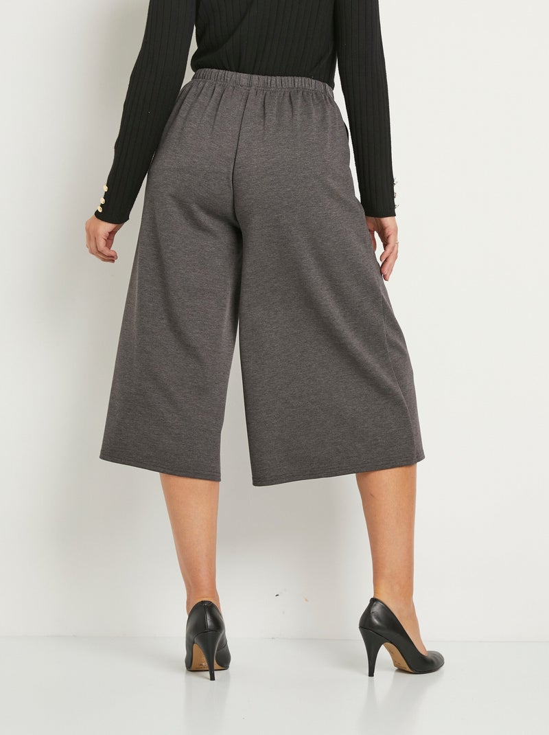 Pantalón culotte Milano de malla con cintura semielástica - Afibel Gris antracita - Kiabi