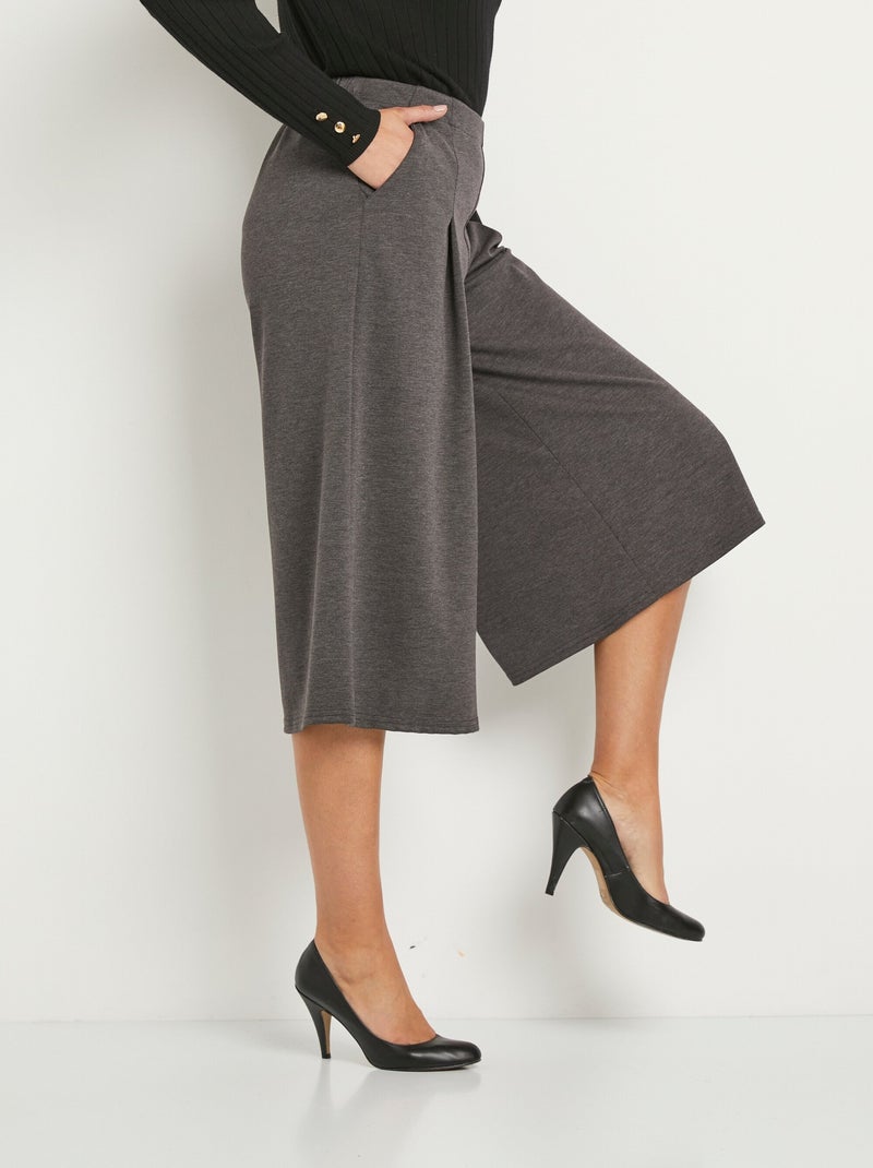Pantalón culotte Milano de malla con cintura semielástica - Afibel Gris antracita - Kiabi