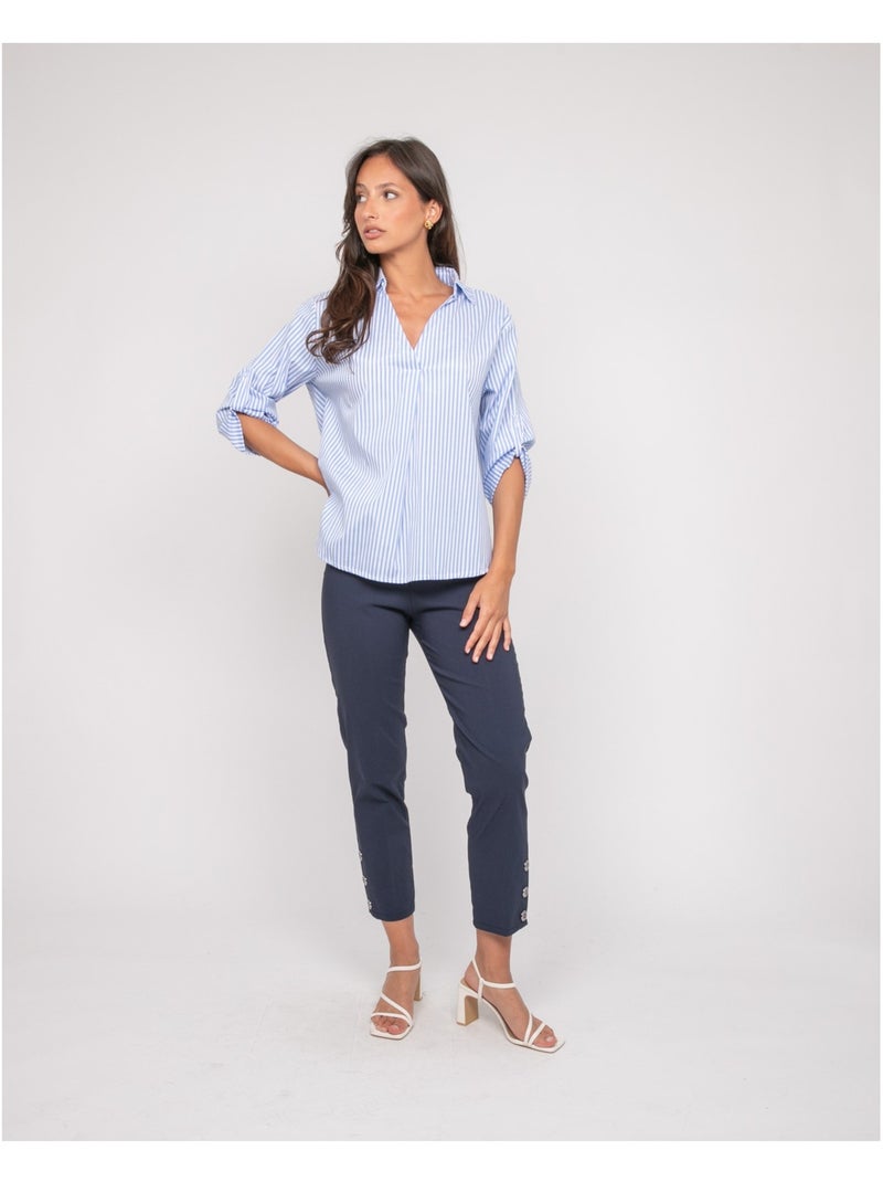 Pantalón de 7/8 EBLIE Azul marino - Kiabi