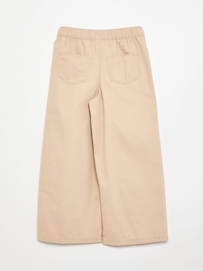 Pantalón de algodón - corte cómodo Beige - Kiabi