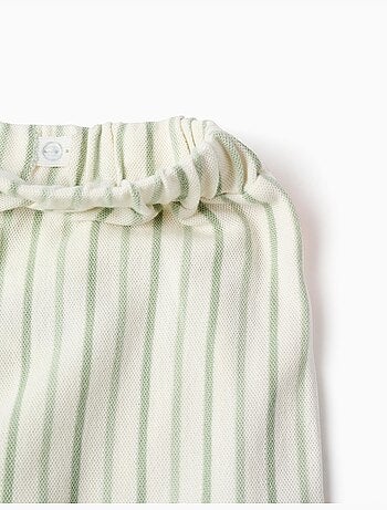Pantalón de algodón a rayas con cintas de ric rac