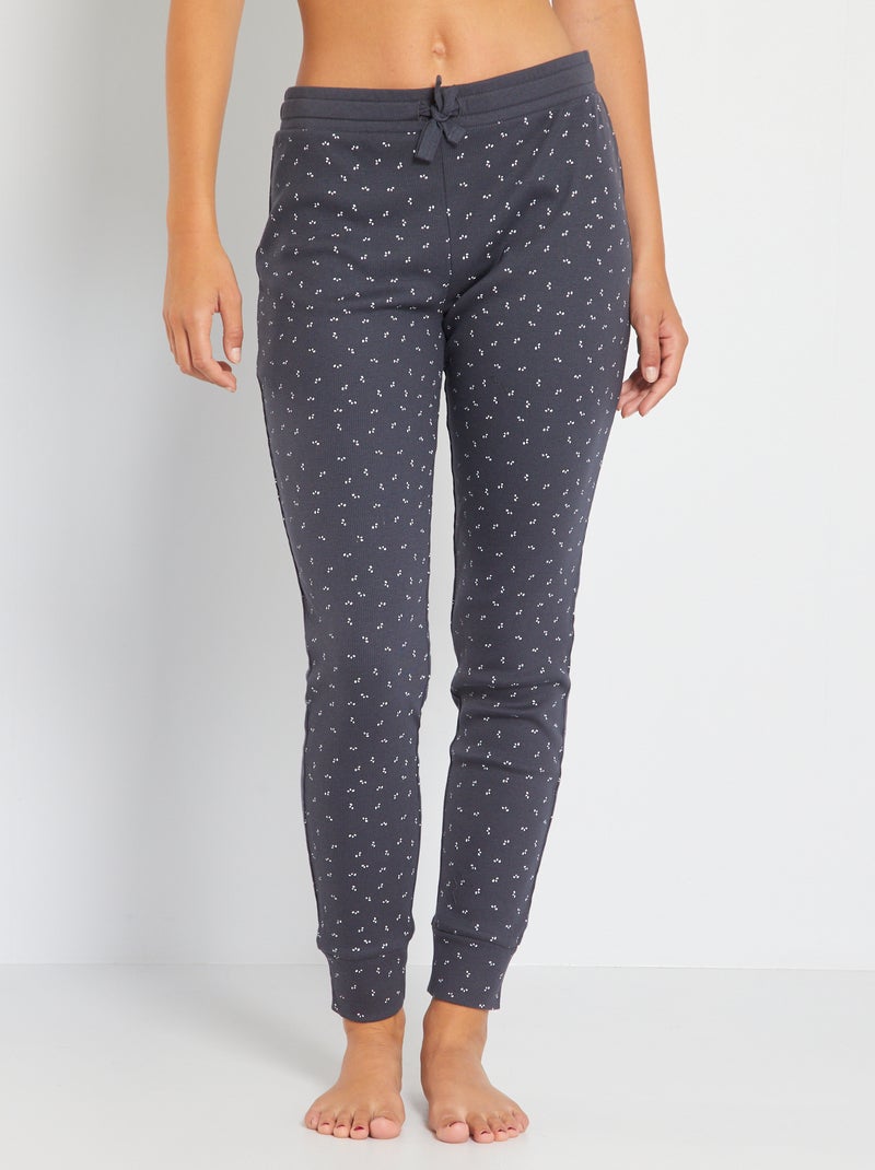 Pantalón de algodón canalé fino GRIS - Kiabi