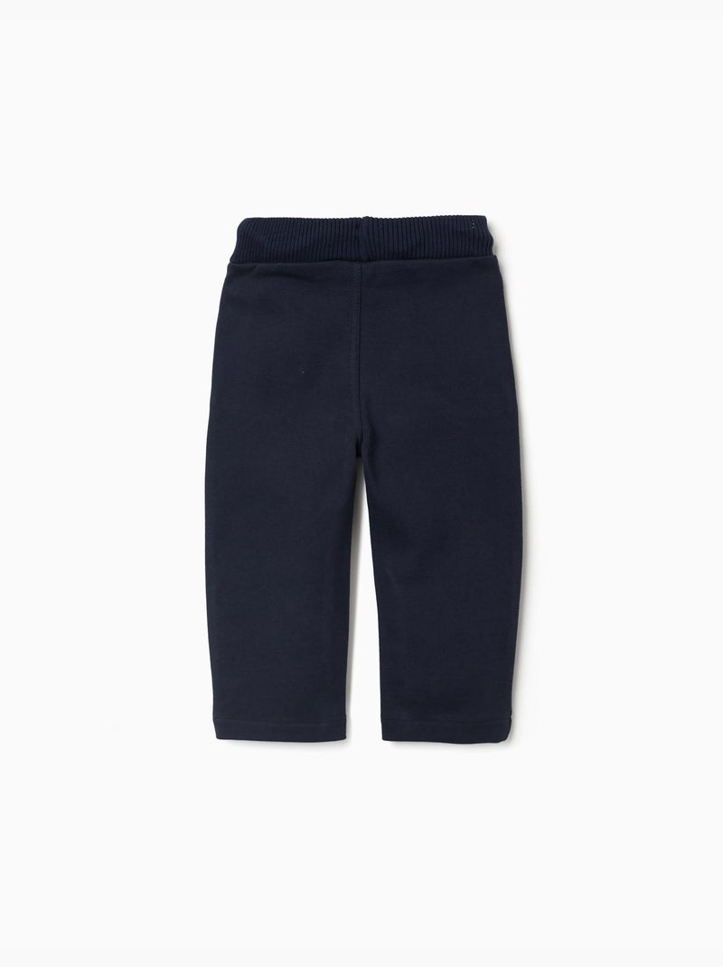 Pantalón de algodón con cordón Azul oscuro - Kiabi