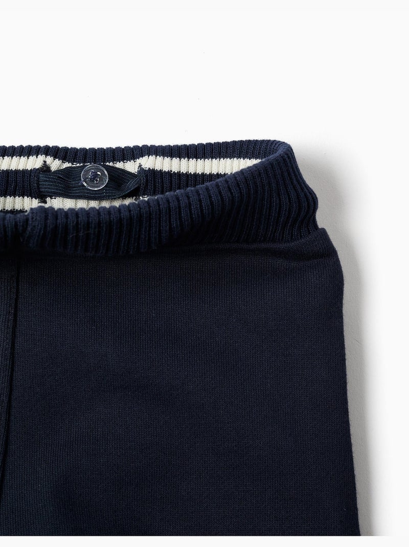 Pantalón de algodón con cordón Azul oscuro - Kiabi