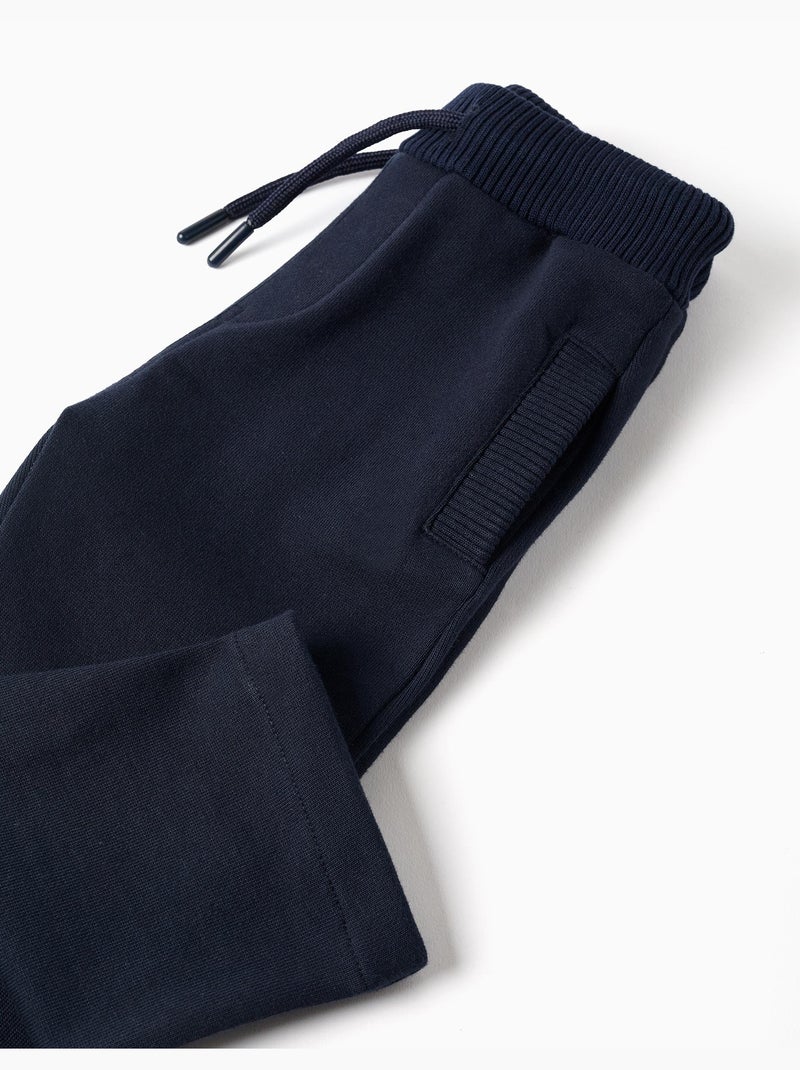 Pantalón de algodón con cordón Azul oscuro - Kiabi