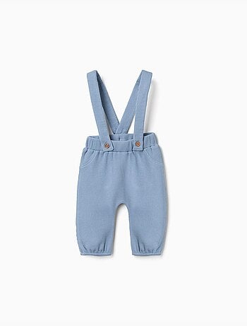 Pantalón de algodón con tela gofre y tirantes