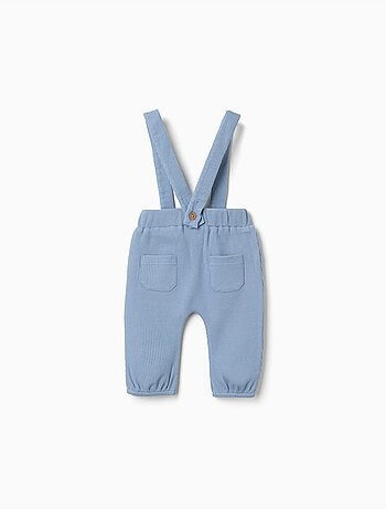 Pantalón de algodón con tela gofre y tirantes