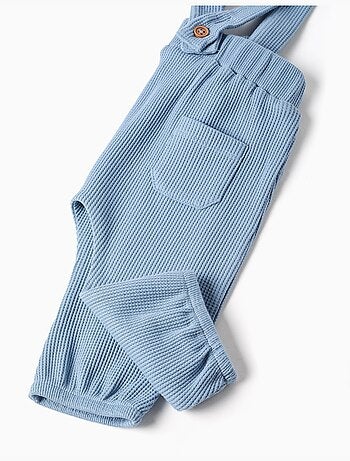 Pantalón de algodón con tela gofre y tirantes