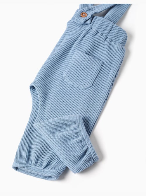 Pantalón de algodón con tela gofre y tirantes - Kiabi