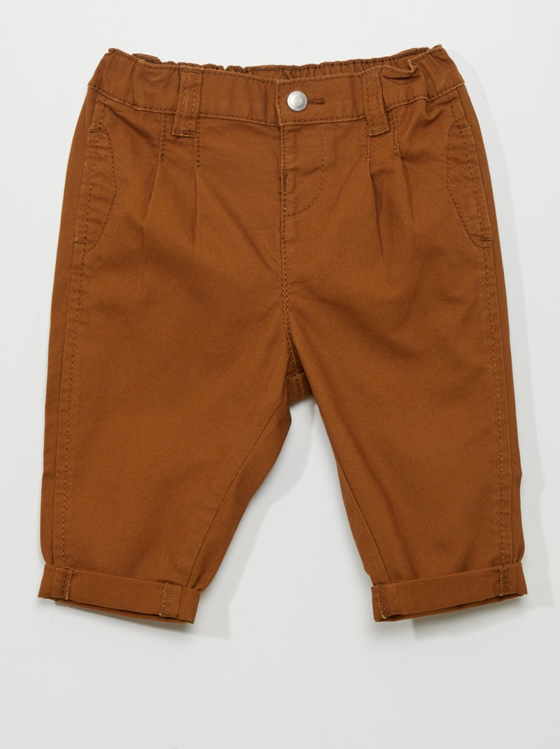 Pantalón de algodón MARRON - Kiabi