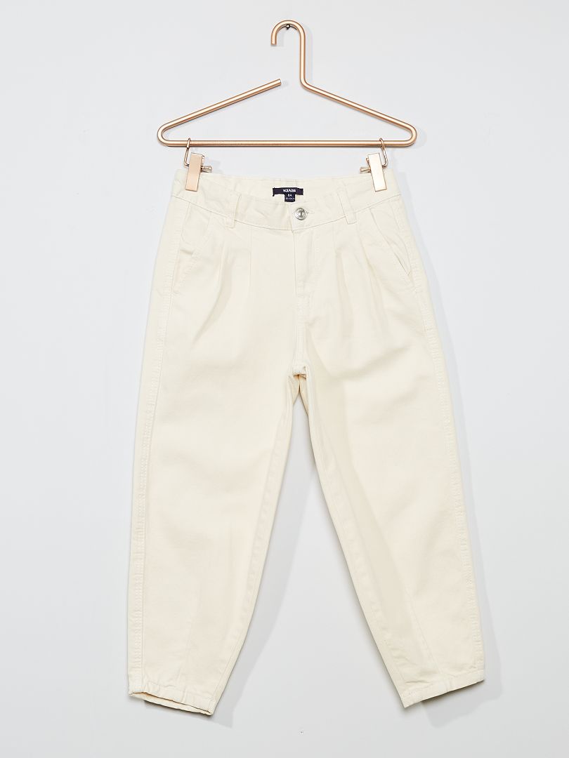 Pantalón de algodón puro Blanco - Kiabi