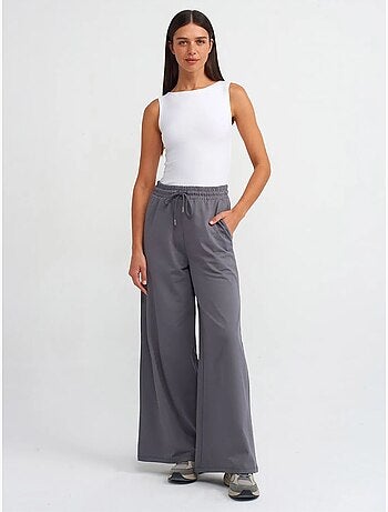 Pantalón de algodón texturizado de pernera ancha dilvin