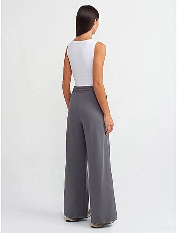 Pantalón de algodón texturizado de pernera ancha dilvin