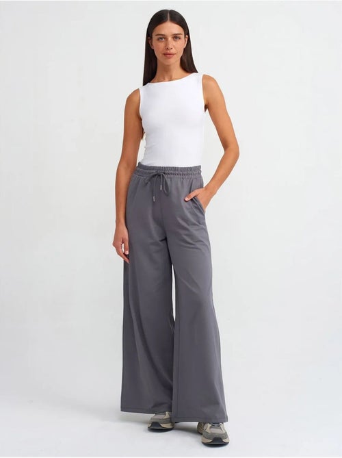 Pantalón de algodón texturizado de pernera ancha dilvin - Kiabi