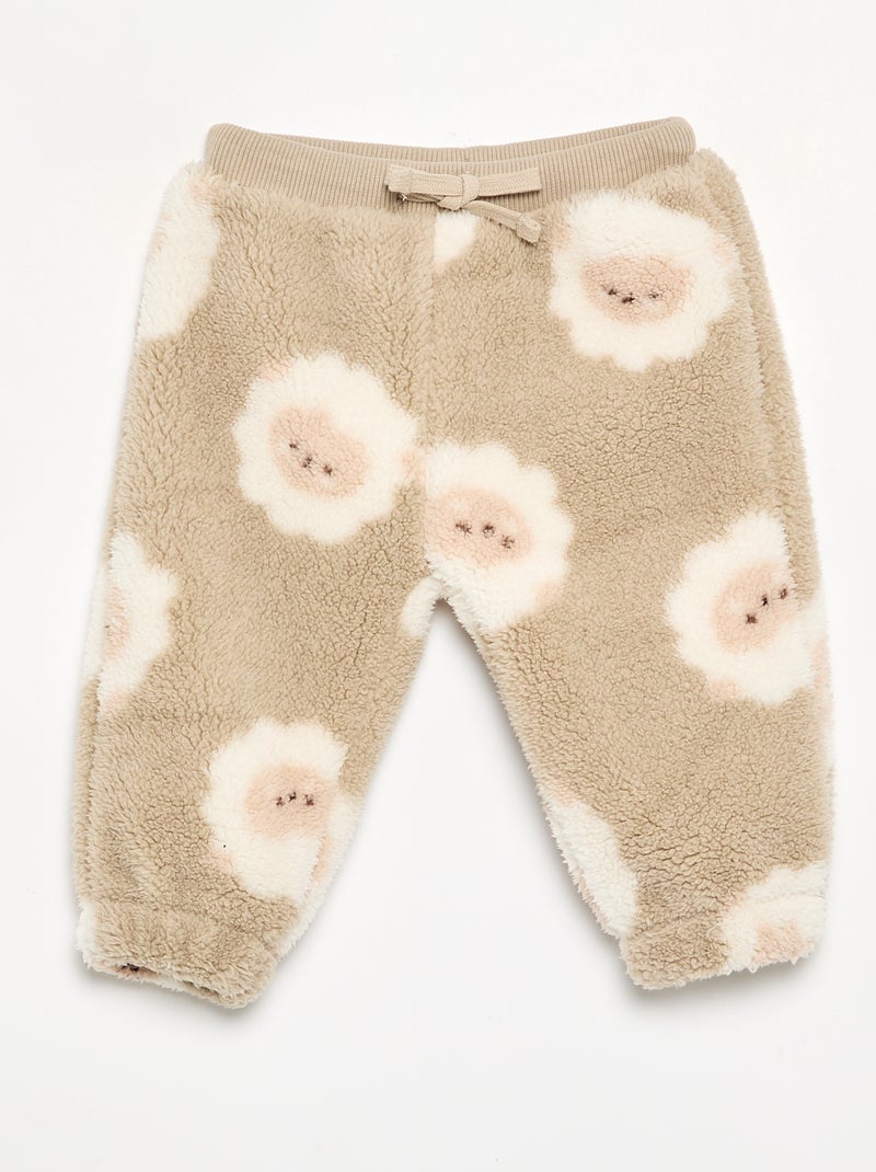 Pantalón de borreguito Beige - Kiabi