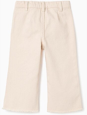 Pantalón de campana de sarga con bordado