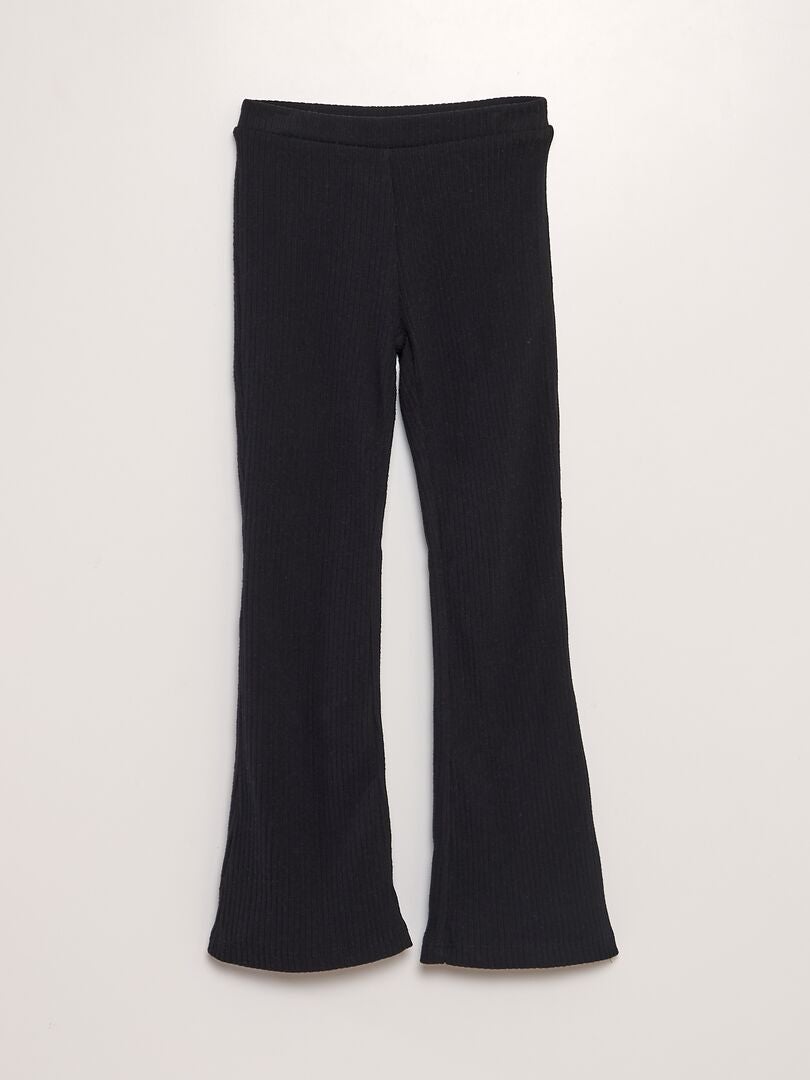 Pantalón de canalé bootcut/flare negro - Kiabi