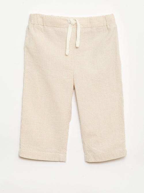 Pantalón de canalé con cintura elástica - Kiabi