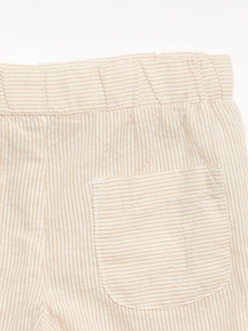 Pantalón de canalé con cintura elástica - Kiabi
