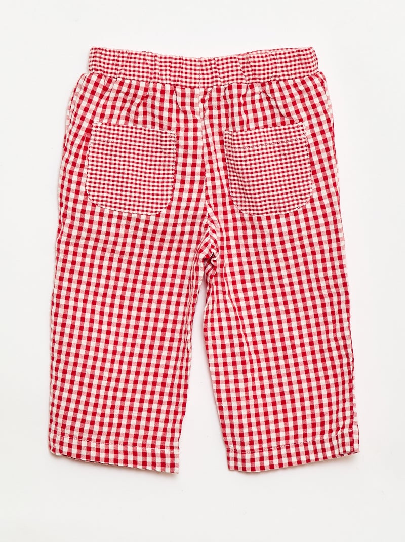 Pantalón de canalé con cintura elástica Rojo - Kiabi