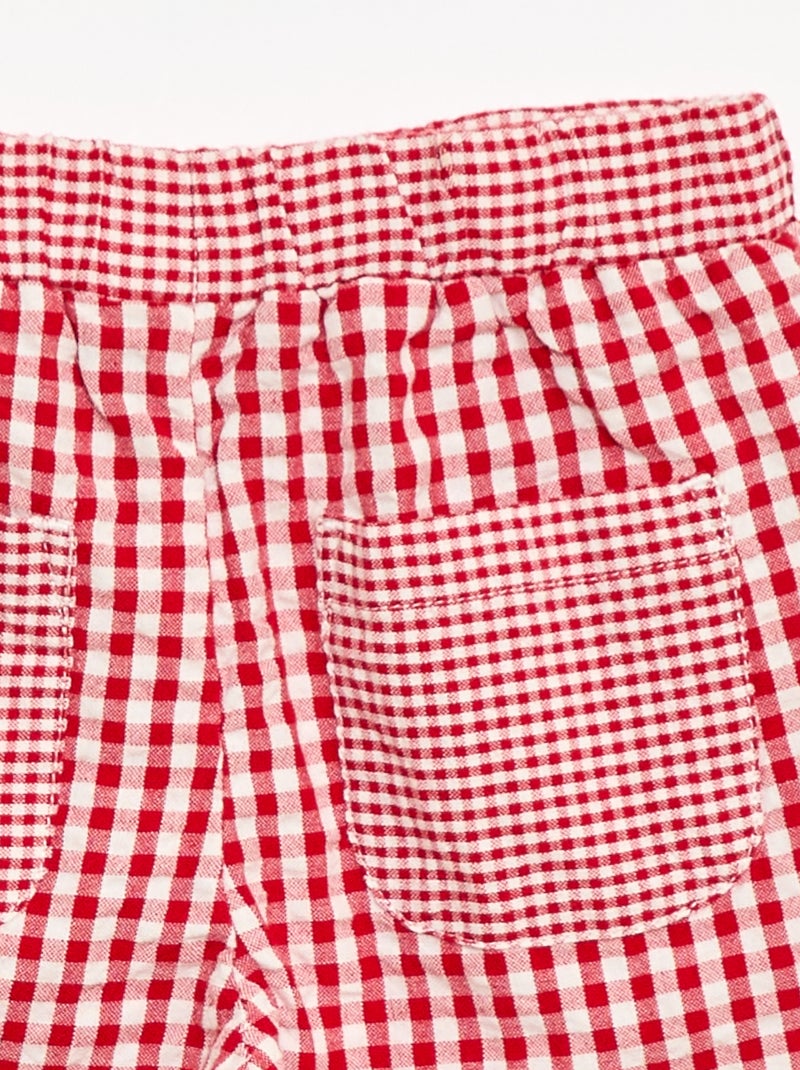 Pantalón de canalé con cintura elástica Rojo - Kiabi